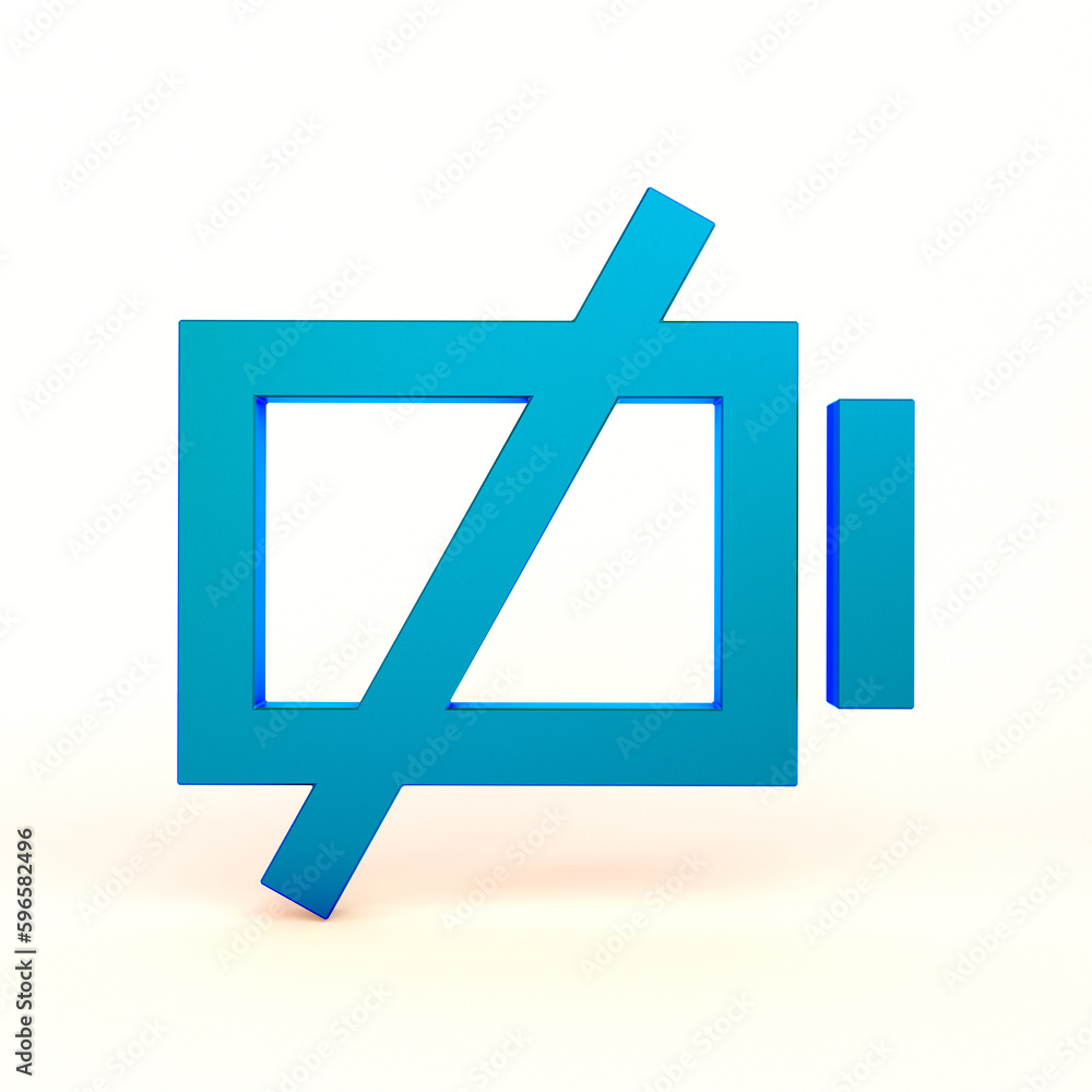 Fototapeta premium Empty Battery Icon Front Side In White Background