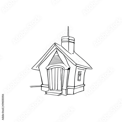 Nice Simple House coloring book, Line art house, Outline house, House coloring page, Line art Home. black and white coloring pages.