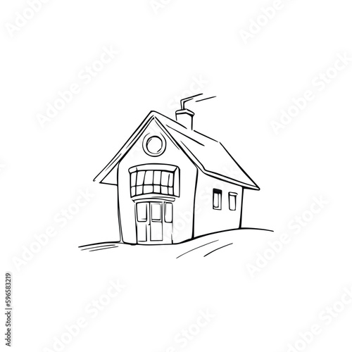 Nice Simple House coloring book, Line art house, Outline house, House coloring page, Line art Home. black and white coloring pages.