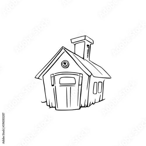 Nice Simple House coloring book, Line art house, Outline house, House coloring page, Line art Home. black and white coloring pages.
