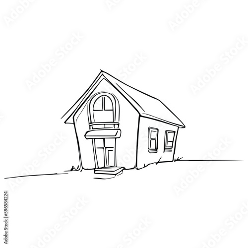 Nice Simple House coloring book, Line art house, Outline house, House coloring page, Line art Home. black and white coloring pages.