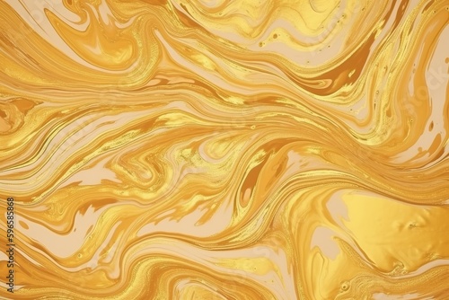 Liquid golden marble texture background. Generative ai.