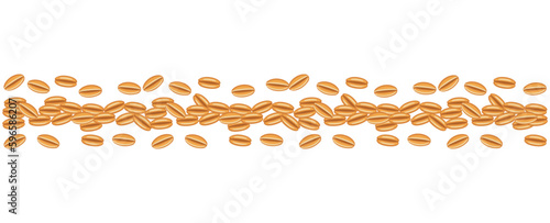 Cereal grains pattern. Wheat, rye or barley. Design for bread. Vector illustration.