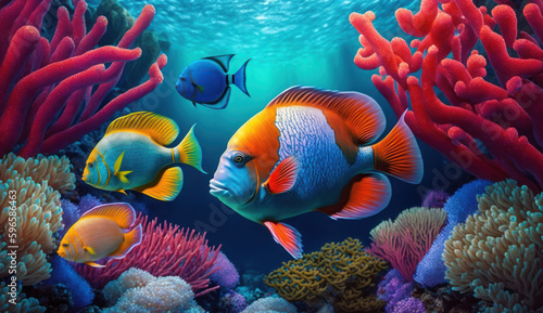 Tropical Coral Reef made with Generative AI Technology