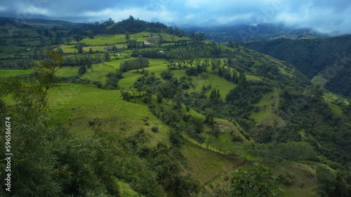 Landscape at the road Panamericana in the north of Cuenca, Canar Province, Ecuador, South America 
