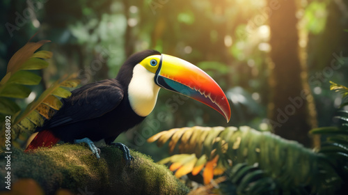 Toucan in the Jungle made with Generative AI Technology