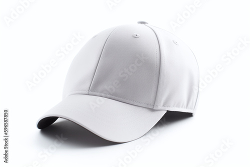 Gros plan d'une casquette grise sur fond blanc » IA générative photo
