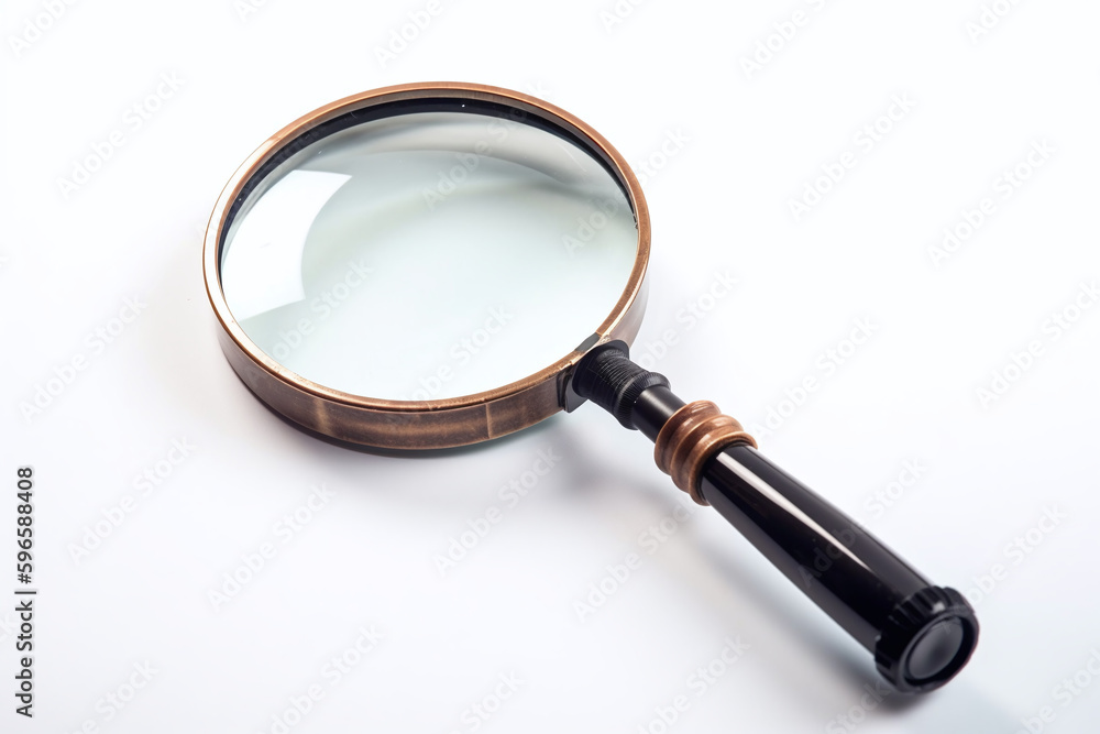 Gros plan d'une loupe sur fond blanc » IA générative Gros plan d'une loupe sur fond blanc » IA générative