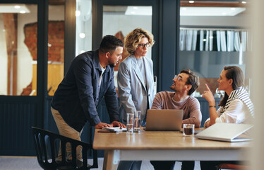 Business people having a meeting in a digital marketing agency