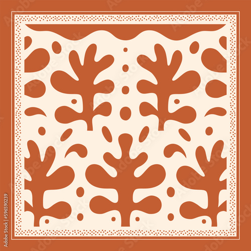 Scarf or bandana design with Abstract shapes.