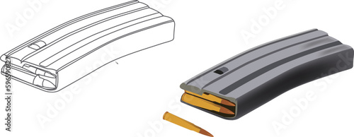 Submachine gun magazine with bullets-