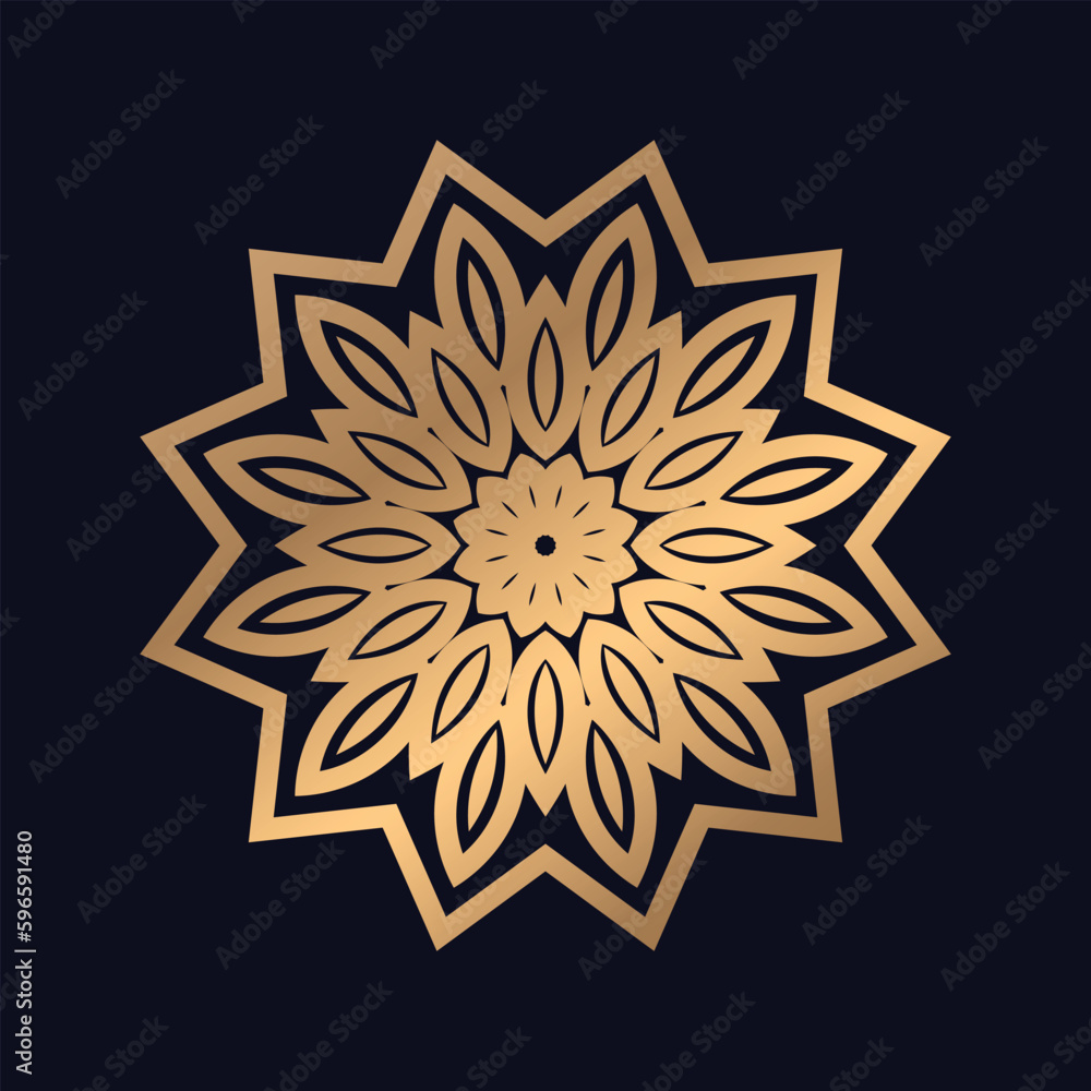 Premium mandala golden with a black background elegant design Premium mandala golden with a black background elegant design