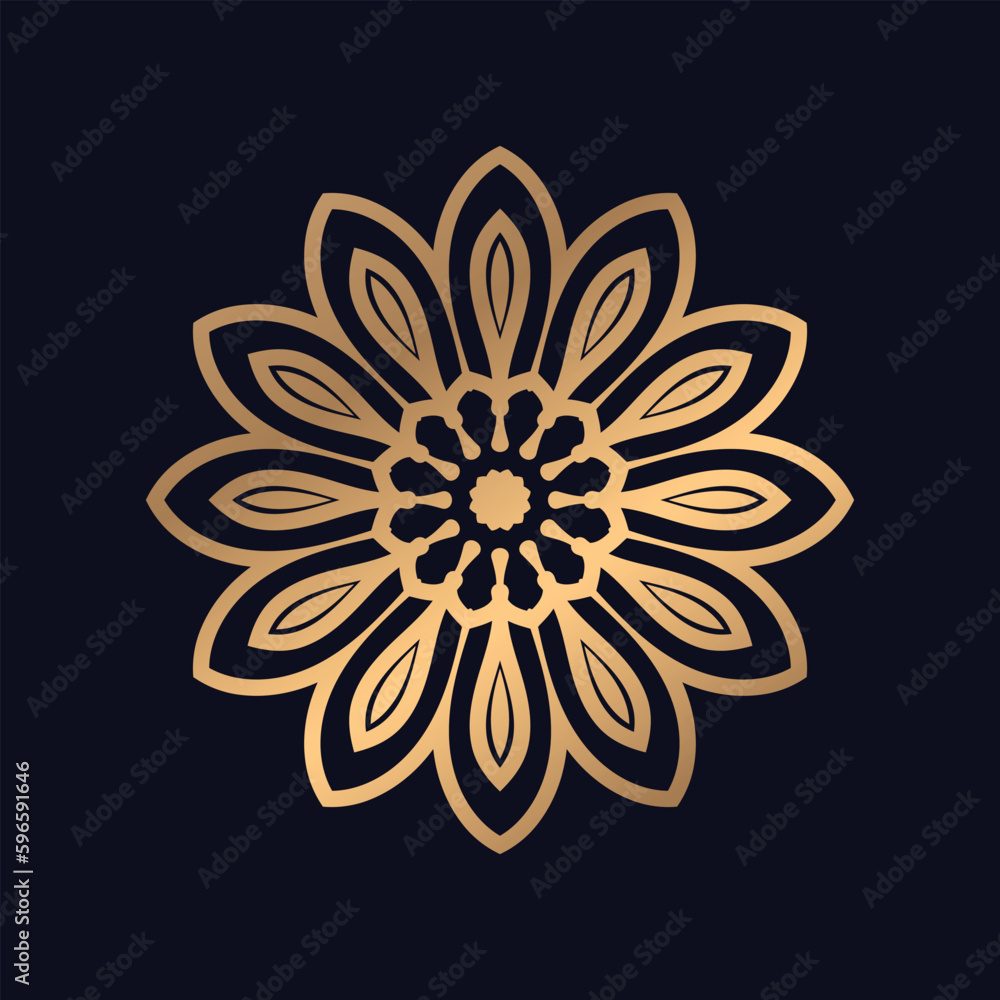 Ciculated mandala background with golden arabesque pattern Arabic Islamic east style Ciculated mandala background with golden arabesque pattern Arabic Islamic east style