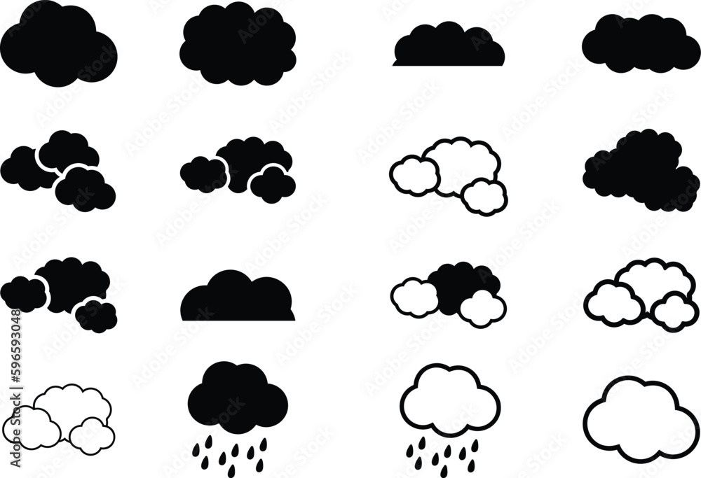 Set of Clouds Vector Illustrations Set of Clouds Vector Illustrations