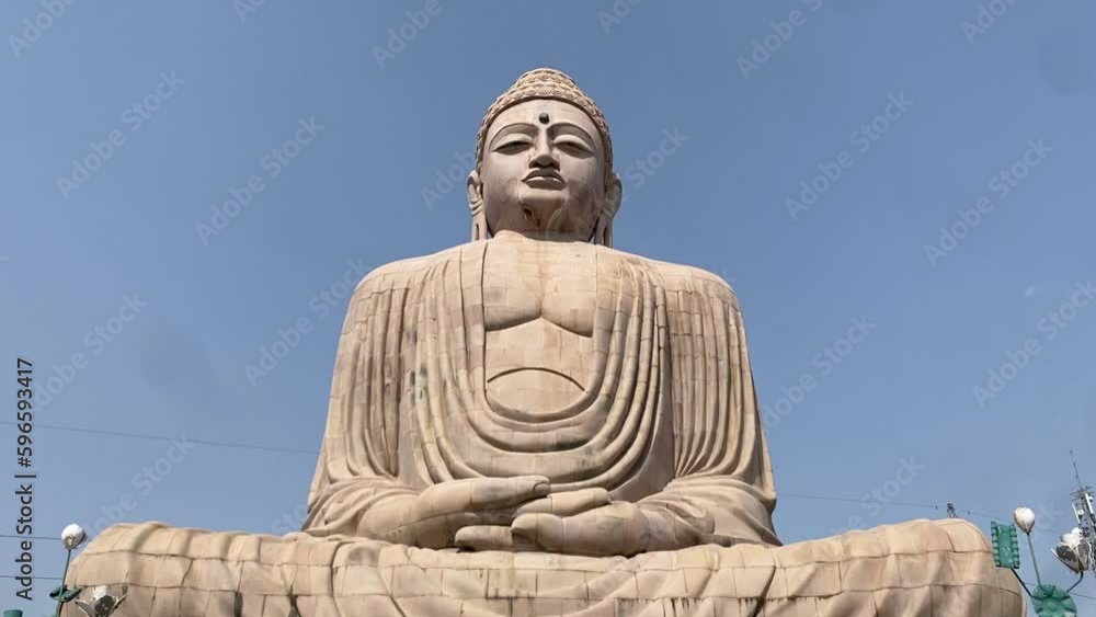 Great Buddha Statue near Mahabodhi Temple in Bodh Gaya, Bihar state of India in summer.