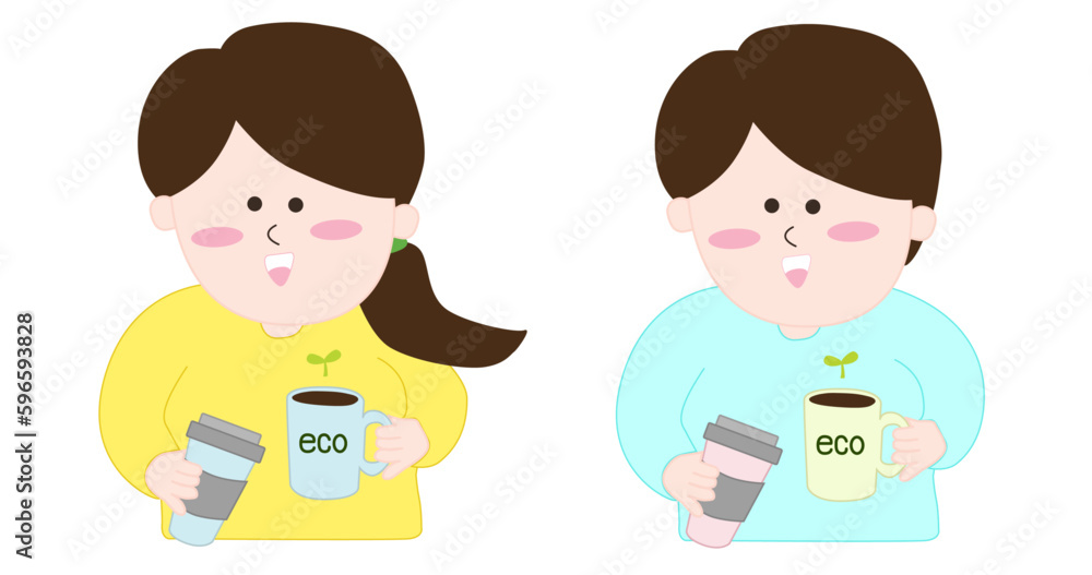 에코_머그컵 여자와 남자