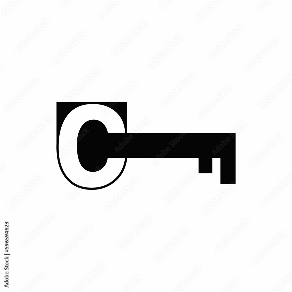 Key logo design with letters C and F. Key logo design with letters C and F.