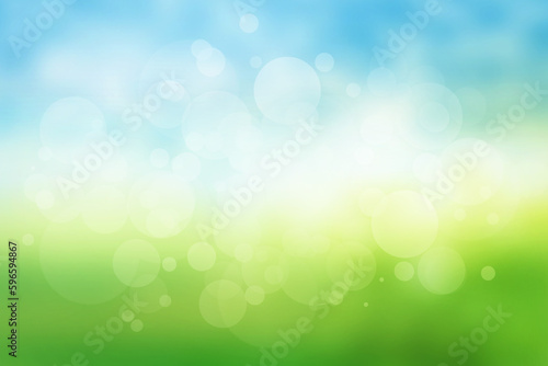Abstract blurred background of nature. Summer naturAbstract blurred background of the nature of the sky and greenery. T