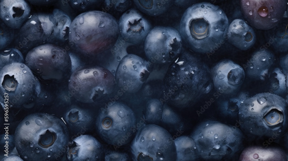 Seamless wallpaper background of blueberry. Photorealistic texture tile generatie ai Seamless wallpaper background of blueberry. Photorealistic texture tile generatie ai