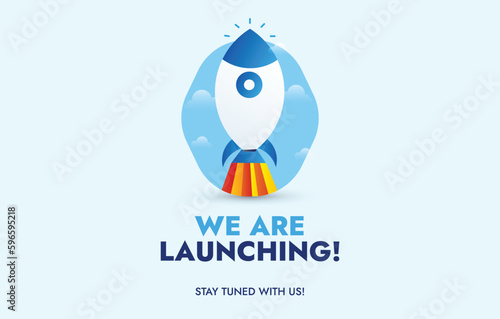 We are launching soon. Startup rocket launching with fire. Ready, Set, Launch. Announcement webpage featuring a rocket launching with fire We are coming. Join now to learn more. launch Website poster