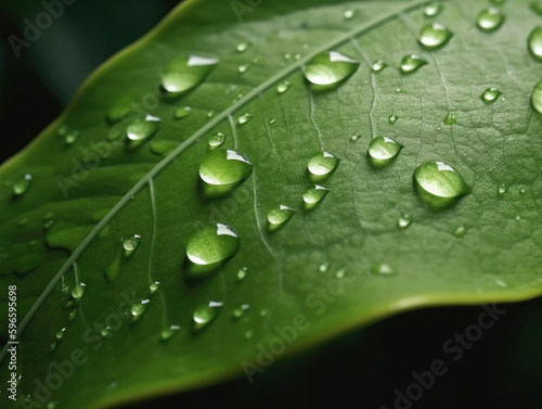 Raindrops on the leaf