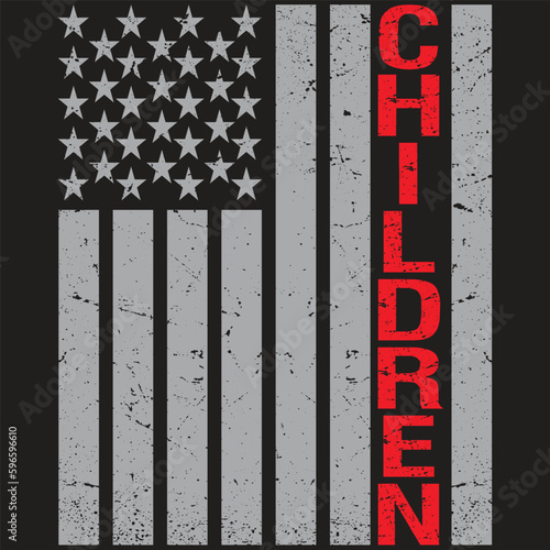 USA Flag Children