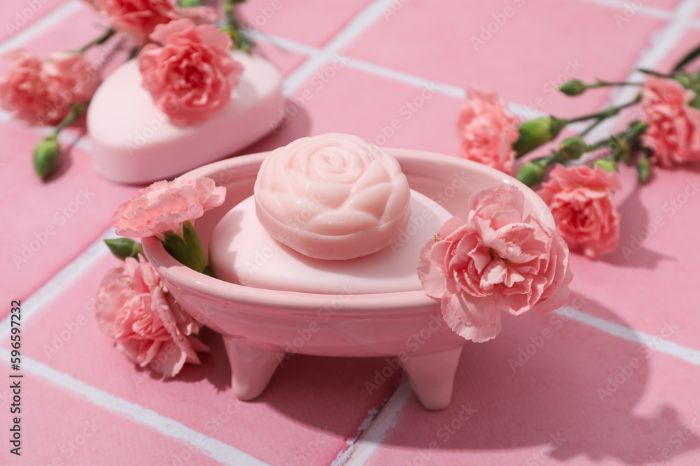 Concept of bath and skin care accessories - soap Concept of bath and skin care accessories - soap