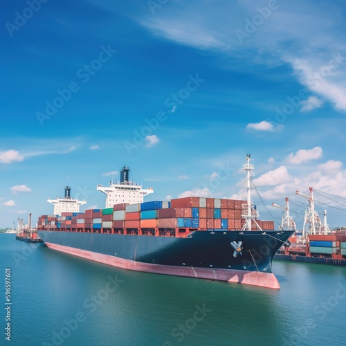 container cargo freight ship,  generative ai