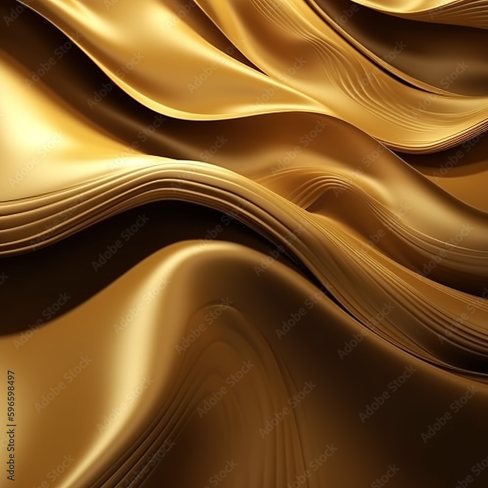 Golden Silk Waves Background. generative ai Golden Silk Waves Background. generative ai