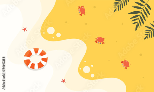 summer illustration vector day for summer time background and summer vibes  tropical beach background