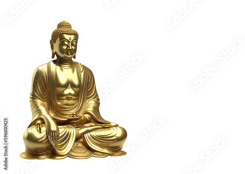Golden Buddha on a transparent background  PNG  generative AI