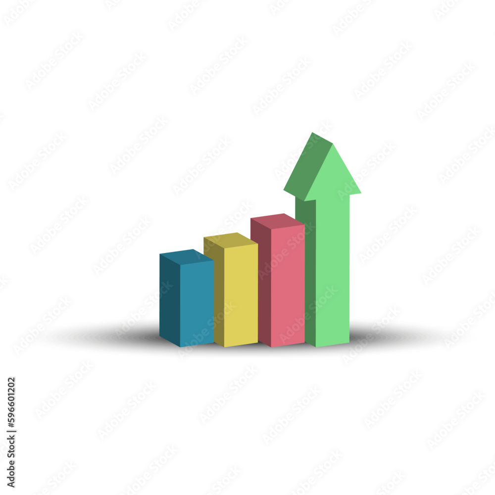 Column up arrow. Growth stock diagram financial graph. Vector illustration. Column up arrow. Growth stock diagram financial graph. Vector illustration.