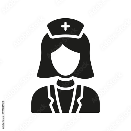 Female Dentist Silhouette Icon. Dental Doctor Woman Glyph Pictogram. Pediatrician Symbol. Physician, Dental Surgeon, Orthodontist, Endodontist Sign. Clinic Staff. Isolated Vector Illustration