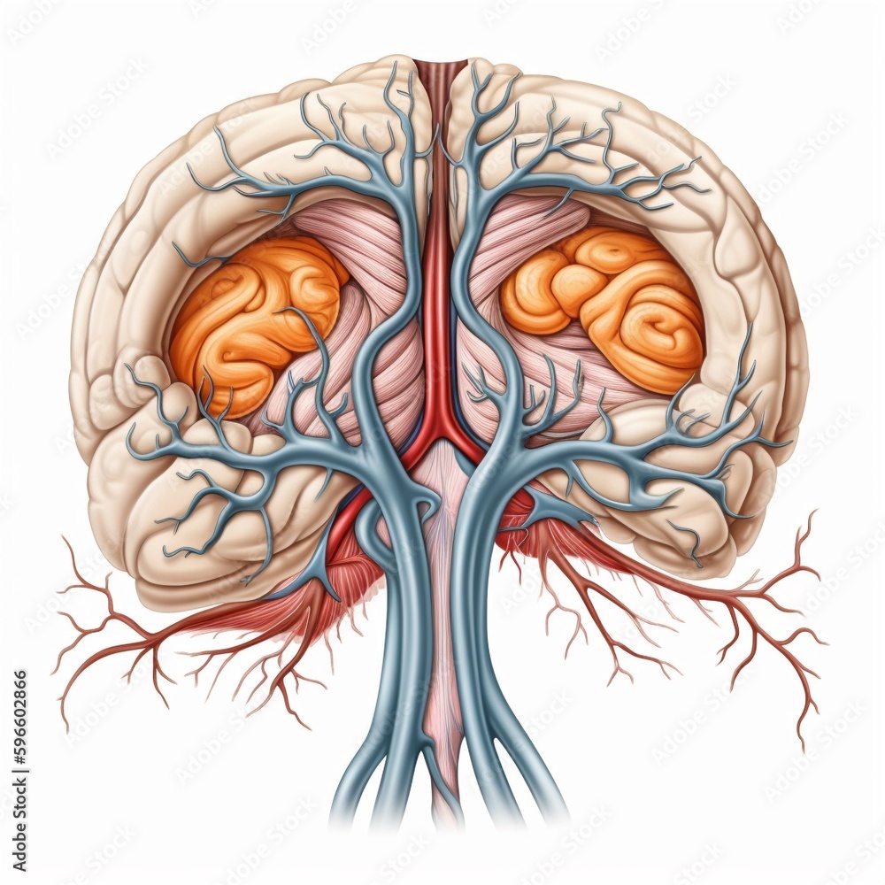 Fototapeta premium Cartoon thalamus with sensory pathways