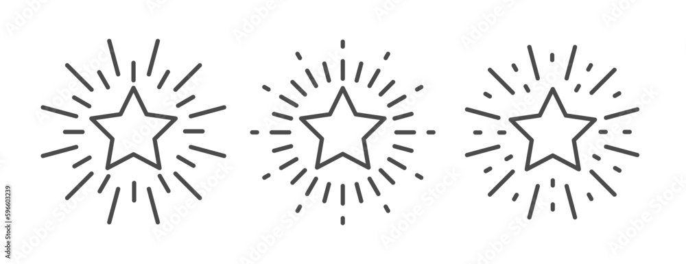 Obraz premium Star bright line editable icon set