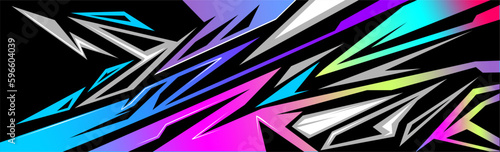 Abstract Car decal design vector. Graphic abstract stripe racing background kit designs for wrap vehicle, race car, rally, adventure and livery