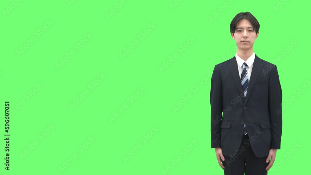 ビジネスマン 起立 クロマキー合成素材 ビジネスマン 起立 クロマキー合成素材
