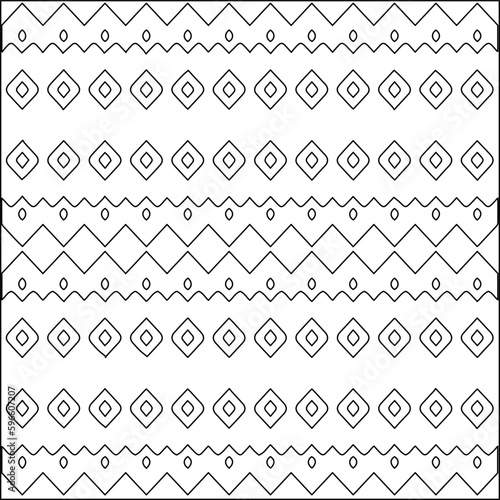  Modern stylish texture. Composition from regularly repeating geometrical element. Black and white pattern for web page, textures, card, poster, fabric, textile.. Vector illustrations.