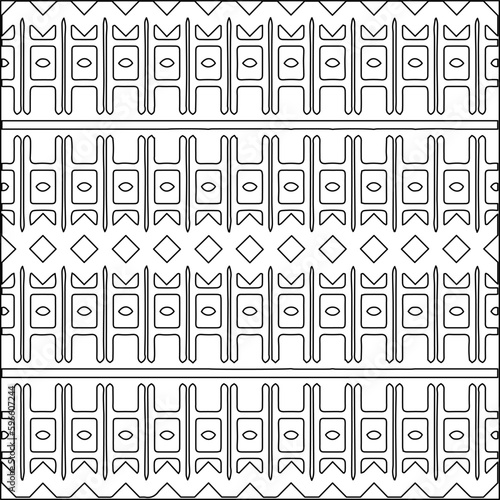  Modern stylish texture. Composition from regularly repeating geometrical element. Black and white pattern for web page, textures, card, poster, fabric, textile.. Vector illustrations.