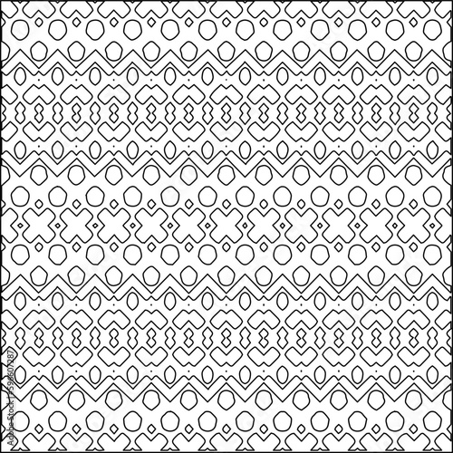  Modern stylish texture. Composition from regularly repeating geometrical element. Black and white pattern for web page, textures, card, poster, fabric, textile.. Vector illustrations.