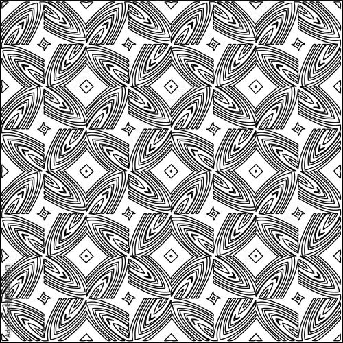  Modern stylish texture. Composition from regularly repeating geometrical element. Black and white pattern for web page, textures, card, poster, fabric, textile.. Vector illustrations.