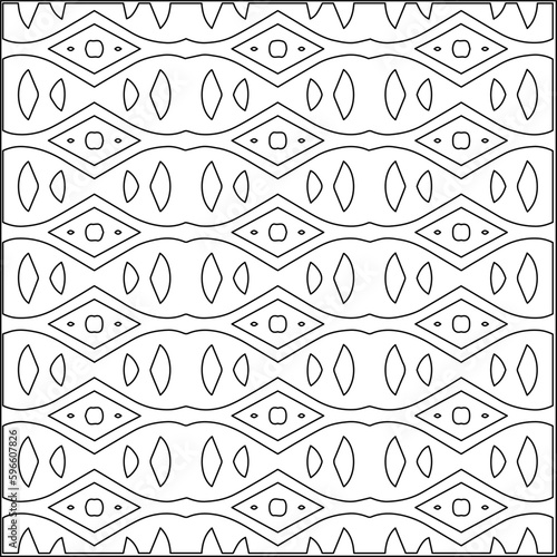  Modern stylish texture. Composition from regularly repeating geometrical element. Black and white pattern for web page, textures, card, poster, fabric, textile.. Vector illustrations.