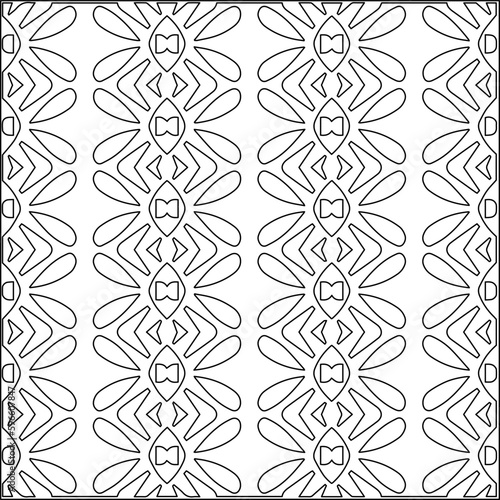  Modern stylish texture. Composition from regularly repeating geometrical element. Black and white pattern for web page, textures, card, poster, fabric, textile.. Vector illustrations.