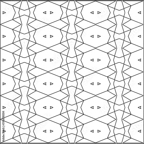  Modern stylish texture. Composition from regularly repeating geometrical element. Black and white pattern for web page, textures, card, poster, fabric, textile.. Vector illustrations.