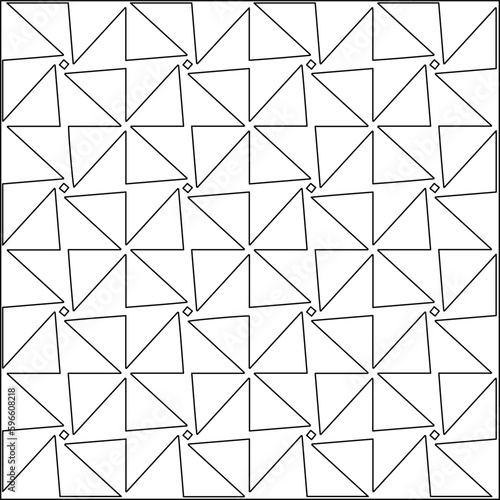  Modern stylish texture. Composition from regularly repeating geometrical element. Black and white pattern for web page, textures, card, poster, fabric, textile.. Vector illustrations.