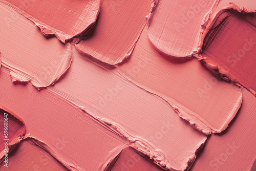 Lipstick or creamy blusher abstract strokes smudges  background texture multi colored red blush background © tatyanarow
