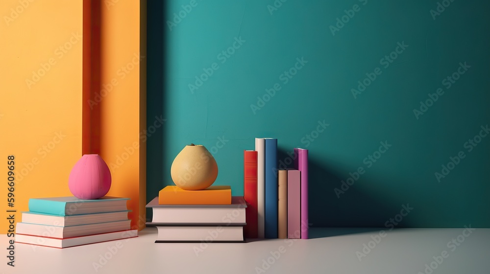 books on colorful background books on colorful background