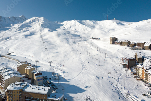Snow-capped mountain at Grandvalira ski resort in Pas de la Casa