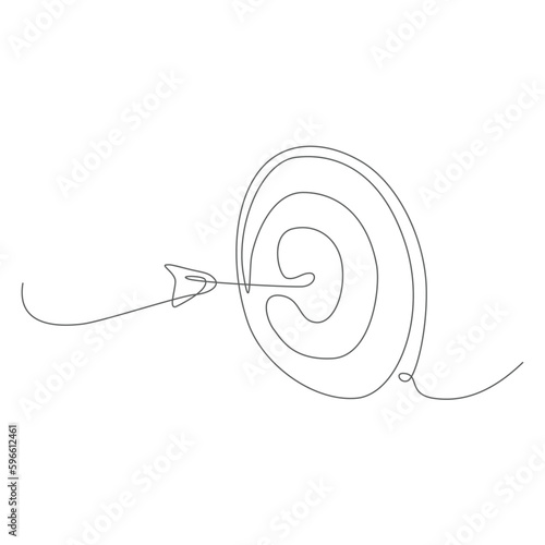 Vector line drawing of a darts board