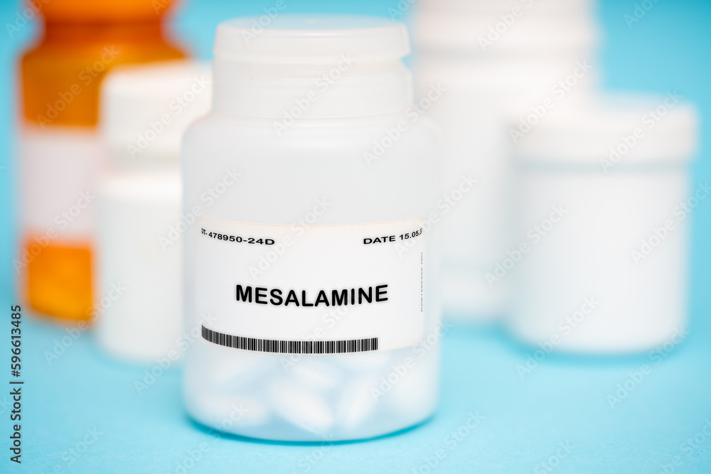 Mesalamine medication In plastic vial Mesalamine medication In plastic vial